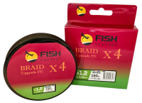 Плетёный шнур из 4-х нитей, FISH CRYSTAL  5-ти цветный, 0.18мм, 150м, 9 кг