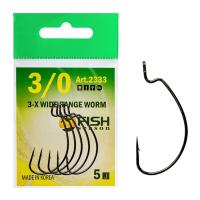 Крючок (офсет) 3-X WIDE RANGE WORM, №4/0, покрытие BN (5 шт)