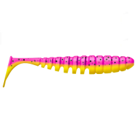 Приманка ZUB-SHAD 120мм(4,7")-5шт, (цвет 023) розовый верх - желтый низ