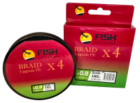 Плетёный шнур из 4-х нитей FISH CRYSTAL , 5-ти цветный, 0.14мм, 150м, 6.3 кг