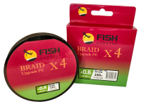 Плетёный шнур из 4-х нитей FISH CRYSTAL , 5-ти цветный, 0.12мм, 150м, 5.4 кг