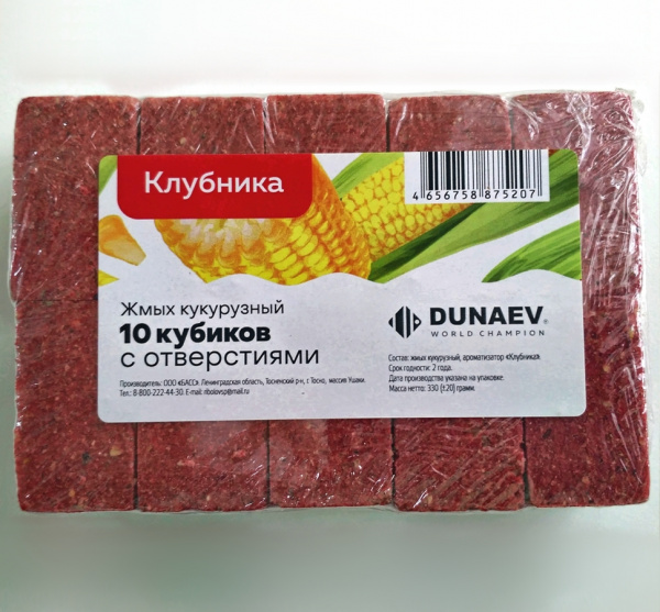 Жмых DUNAEV кукурузный  Клубника 300г.