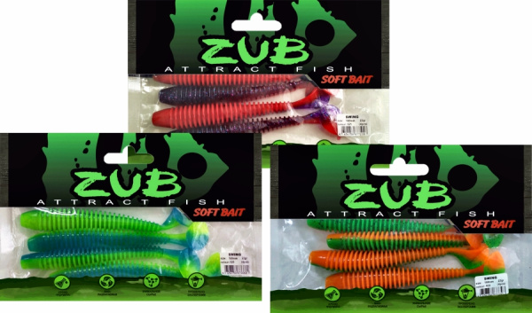 Приманка ZUB-SWING 160мм(6,3")-4шт, (Цвет 406) голубой верх - перламутр низ