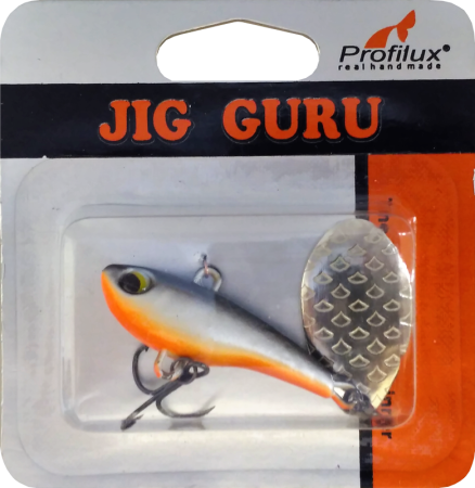 Джиг-блесна Тэйл-Спиннер (14 гр)  цв.302 ("Серебро"-черноспинка)