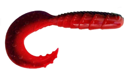 Приманка ZUB-HIBINA  95мм(3,8")-4шт, (цвет 021) фиолетовый верх-красный низ