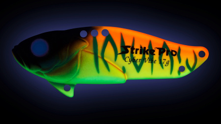 Блесна-Цикада Strike Pro Cyber Vibe 45, 45 мм, 9,1 гр, цвет: Sunrise Mat Tiger, (JG-005C#A242S)