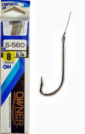 Крючок с поводком Owner S-560 #8-0.16 Крючок с поводком Owner S-560 #8-0.16