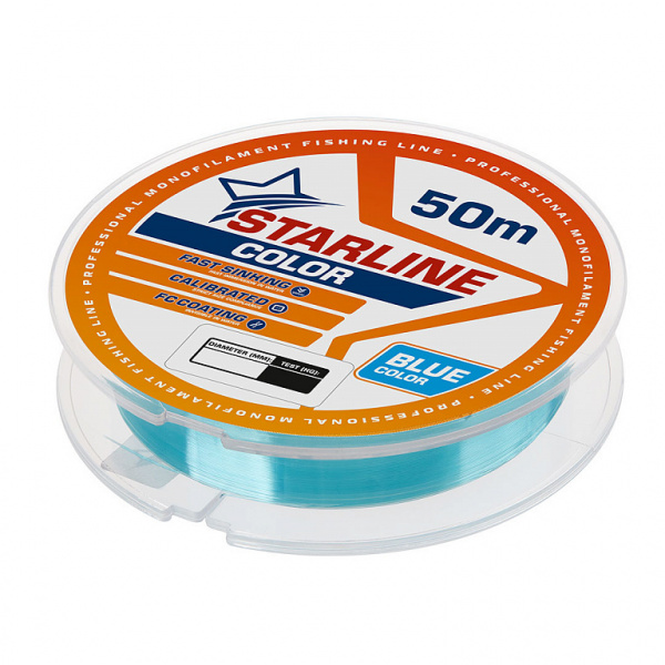 Монофильная леска STARLINE  50m (blue) d0.091