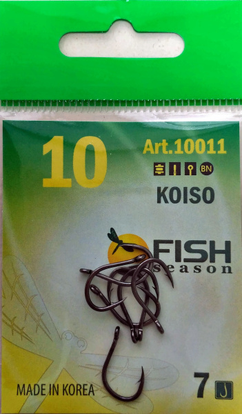 Крючок KOISO-RING №10 с ушком, покрытие BN (7 шт) Крючок KOISO-RING №10 с ушком, покрытие BN (7 шт)