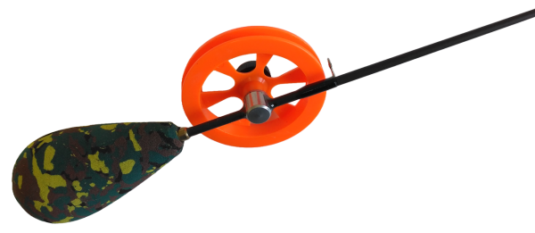 Удочка зимняя Profilux "Капля-Спорт", Цв. KAMO 32 (камуфляж зелен., катушка оранж.)