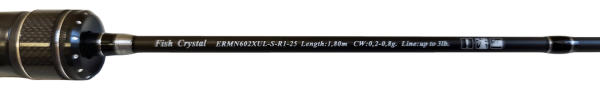 Удилище спиннинговое ERMINE NANO,2 секции, цельная верш. длина1,80 м, тест 0.2-0.8г рукоять цельная