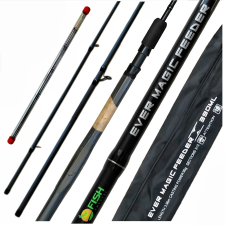Удилище фидерное "EVER MAGIC FEEDER" FISH CRYSTAL , тест до 90 г, 3.90 м, 3+3 tips