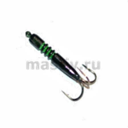 Чёрт 2 петля L=11 чёрный с зелён.рисками, б/о, 0,45гр.