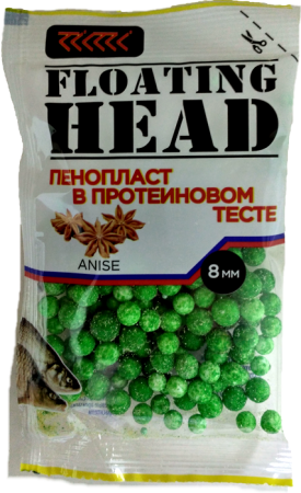Пенопласт в протеиновом тесте D-8 мм АНИС зелёный