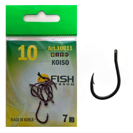 Крючок KOISO-RING №10 с ушком, покрытие BN (7 шт)