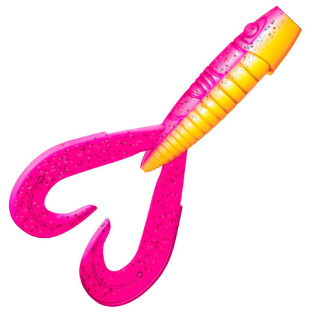 Приманка ZUB-FROGGY 181мм(7,1")-2шт, (цвет 023) розовый верх - желтый низ