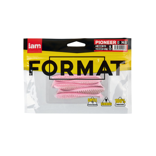 Силиконовая приманка FORMAT PIONEER 74mm (6шт.) цвет F11 Силиконовая приманка FORMAT PIONEER 74mm (6шт.) цвет F11