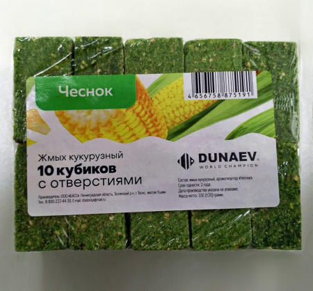 Жмых DUNAEV кукурузный  Чеснок 300г.