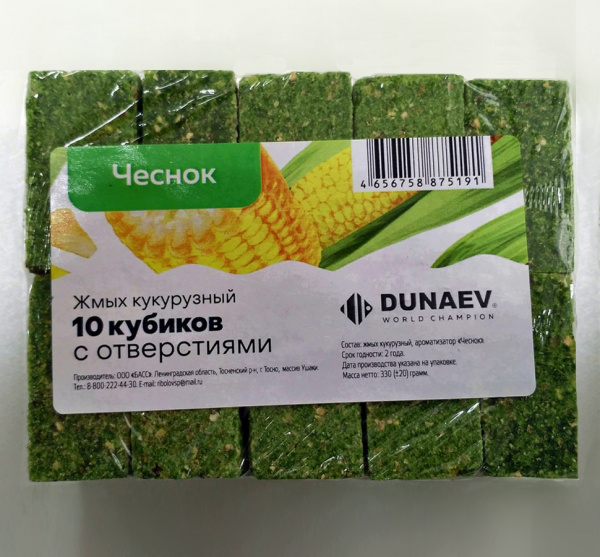 Жмых DUNAEV кукурузный  Чеснок 300г.