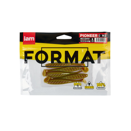 Силиконовая приманка FORMAT PIONEER 74mm (6шт.) цвет F22