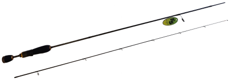 Удилище спиннинговое ERMINE NANO,2 секции, цельная верш. длина1,68 м, тест 0.2-0.8г рукоять разнес.