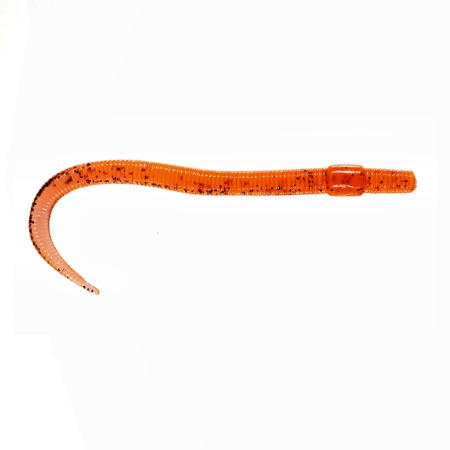 Приманка ZUB-WORM  75мм(3")-7шт, (цвет 250) морковный с блестками