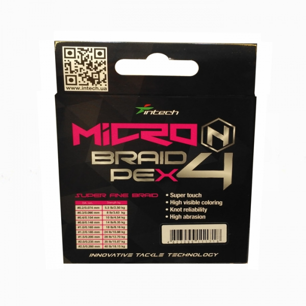 Шнур плетеный Intech MicroN Plus PE x4 150m (#2.5 (40lb / 18.14kg))