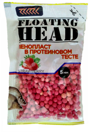 Пенопласт в протеиновом тесте D-5 мм.КЛУБНИКА красный