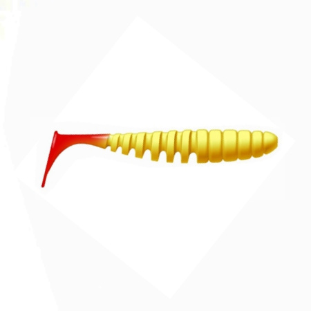 Приманка ZUB-SHAD  75мм(3")-6шт, (цвет 011) желтое тело - красный хвост Приманка ZUB-SHAD  75мм(3")-6шт, (цвет 011) желтое тело - красный хвост