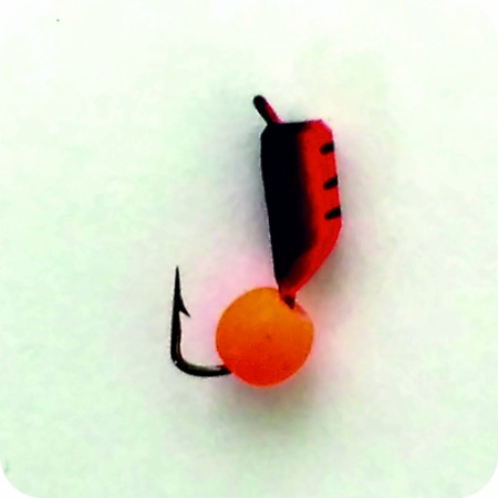 Безнасадка 3 красный+чёрный, неоновый шар, 0,8гр. оранжевый