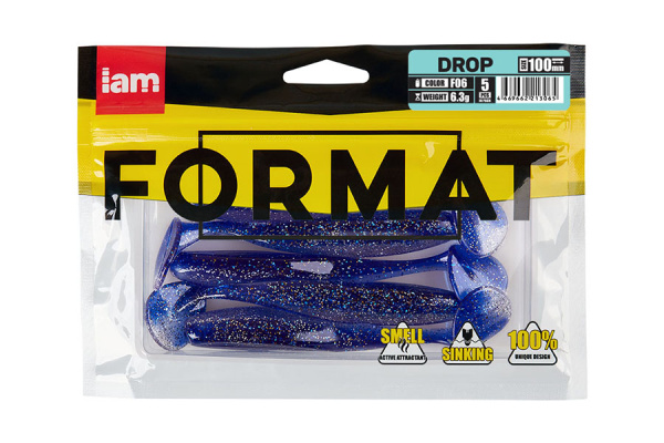 Силиконовая приманка FORMAT DROP 100mm (5шт.) цвет F06 Силиконовая приманка FORMAT DROP 100mm (5шт.) цвет F06