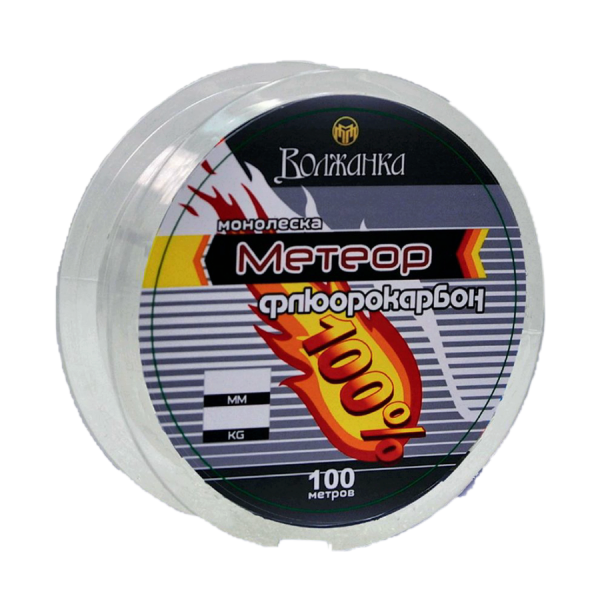 Леска из флюорокарбона "Метеор" 100м/0.18мм 1.76кг цв. прозрачный