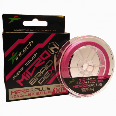 Шнур плетеный Intech MicroN Plus PE x4 100m (#2.5 (40lb / 18.14kg))