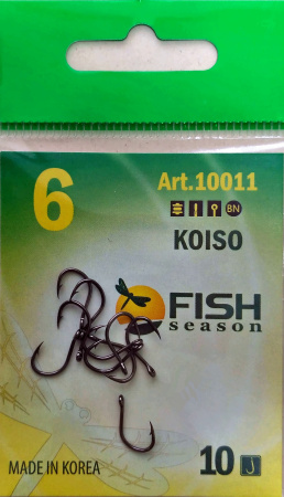 Крючок KOISO-RING №6 с ушком, покрытие BN (10 шт)