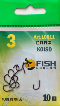 Крючок KOISO-RING №3 с ушком, покрытие BN (10 шт)