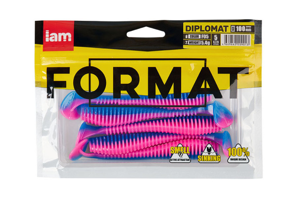 Силиконовая приманка FORMAT DIPLOMAT 100mm (5шт.) цвет F05n Силиконовая приманка FORMAT DIPLOMAT 100mm (5шт.) цвет F05n