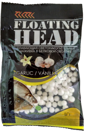 Плавающая насадка светонакопительная в белковой оболочке D 4-5 мм белая. Ароматизатор Ваниль -чеснок