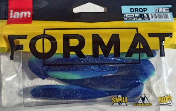Силиконовая приманка FORMAT DROP 100mm (5шт.) цвет F01 Силиконовая приманка FORMAT DROP 100mm (5шт.) цвет F01