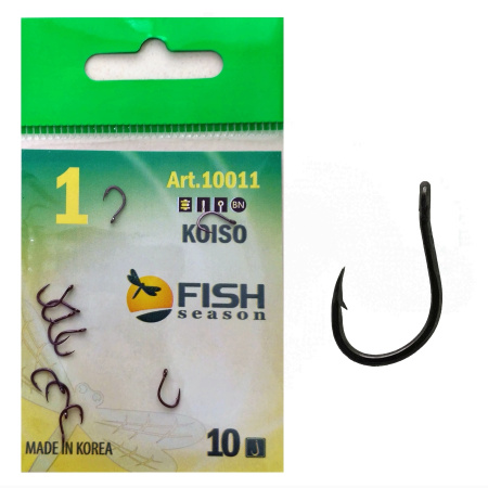 Крючок KOISO-RING №1 с ушком, покрытие BN (10 шт)