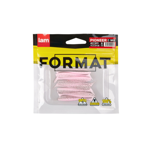 Силиконовая приманка FORMAT PIONEER 50mm (8шт.) цвет F11 Силиконовая приманка FORMAT PIONEER 50mm (8шт.) цвет F11