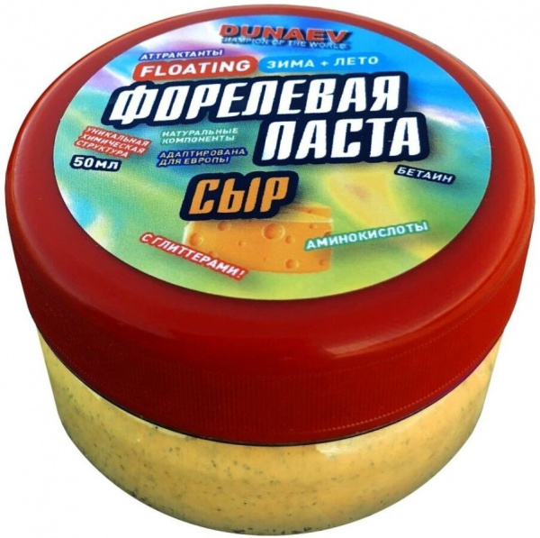 Паста Dunaev 50мл Форель Сыр Желтая Паста Dunaev 50мл Форель Сыр Желтая