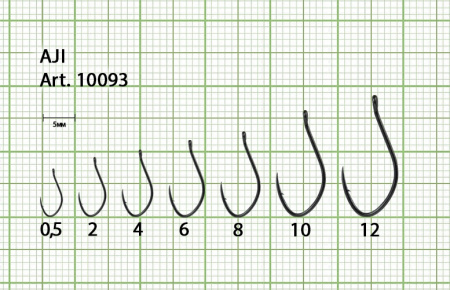 Крючок AJI-RING №8 с ушком, покрытие BN (10 шт)