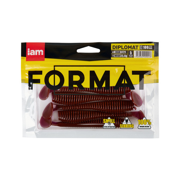 Силиконовая приманка FORMAT DIPLOMAT 100mm (5шт.) цвет F21 Силиконовая приманка FORMAT DIPLOMAT 100mm (5шт.) цвет F21