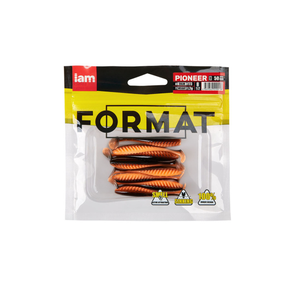 Силиконовая приманка FORMAT PIONEER 50mm (8шт.) цвет F23 Силиконовая приманка FORMAT PIONEER 50mm (8шт.) цвет F23