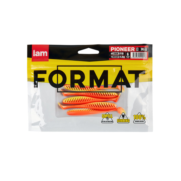 Силиконовая приманка FORMAT PIONEER 74mm (6шт.) цвет F10