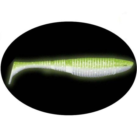 Приманка ZUB-WIBRA 125мм(4,8")-5шт, (цвет 403) зеленый светящийся