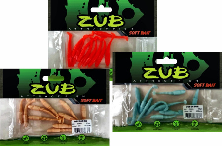 Приманка ZUB-DEFECTOR  50мм(2")-10шт, (цвет 504) красный с блестками