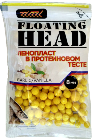 Пенопласт в протеиновом тесте D-8 мм ВАНИЛЬ- ЧЕСНОК жёлтый