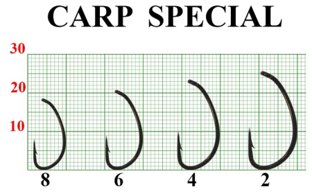 Крючок CARP SPECIAL №2 с ушком, покрытие BN (6 шт)