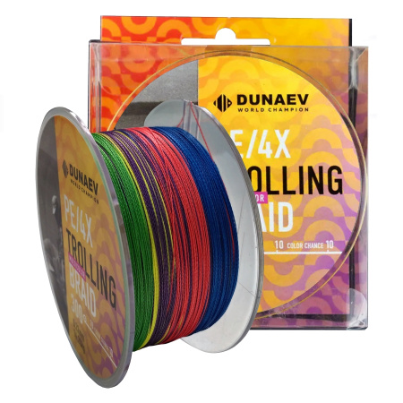 Шнур DUNAEV TROLLING BRAID PE X4 300м 0,32мм